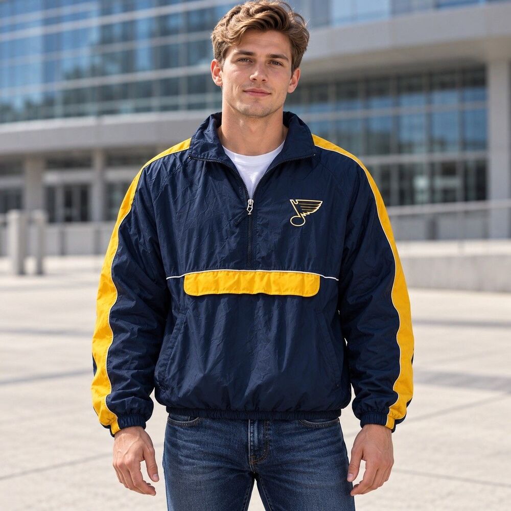 Vintage NHL St. Louis Blues 1990s Logo Athletic Windbreaker Jacket Men’s Large